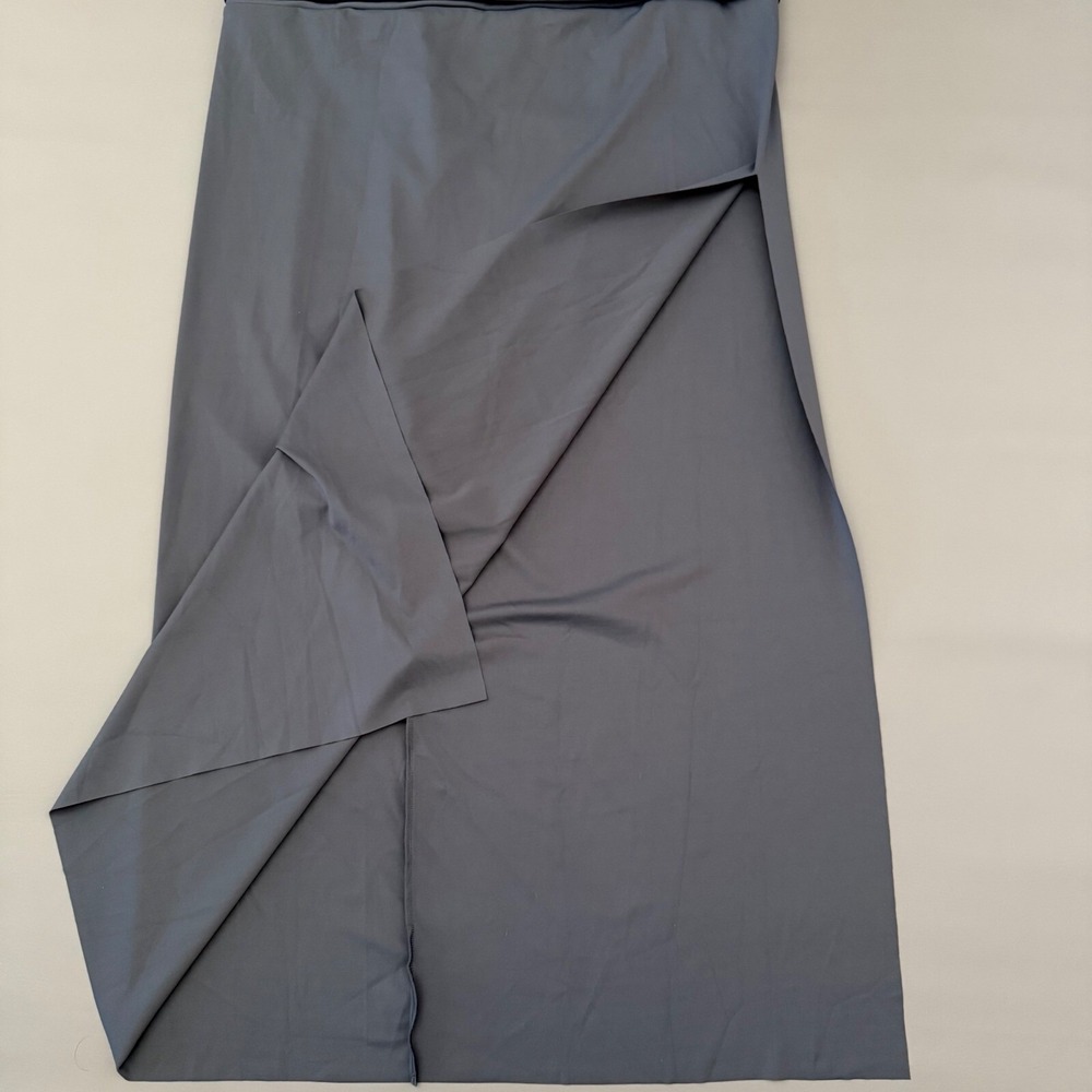 SKIMS Swim Skirt Long Slip Dress with Slit Gunmetal 3X - Picture 2 of 7